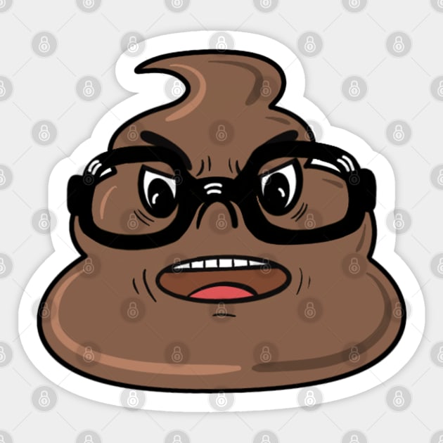 Furious nerdy poop emoji Sticker by Funky Chik’n